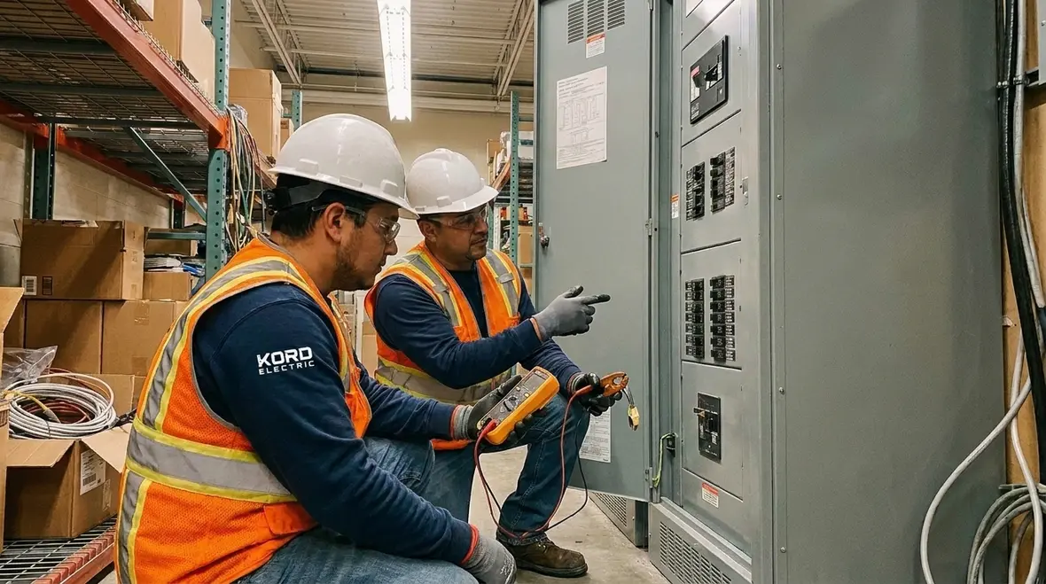 Thermal inspection checking for electrical hot spots in retail panel