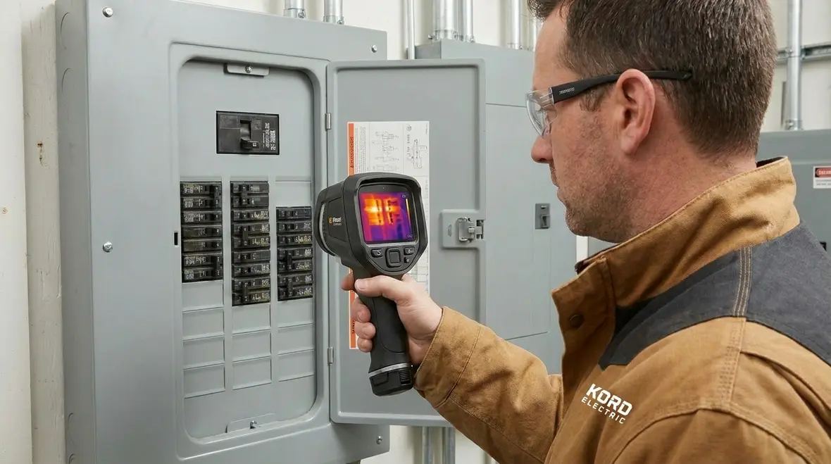 Thermal imaging and diagnostic testing on commercial electrical equipment