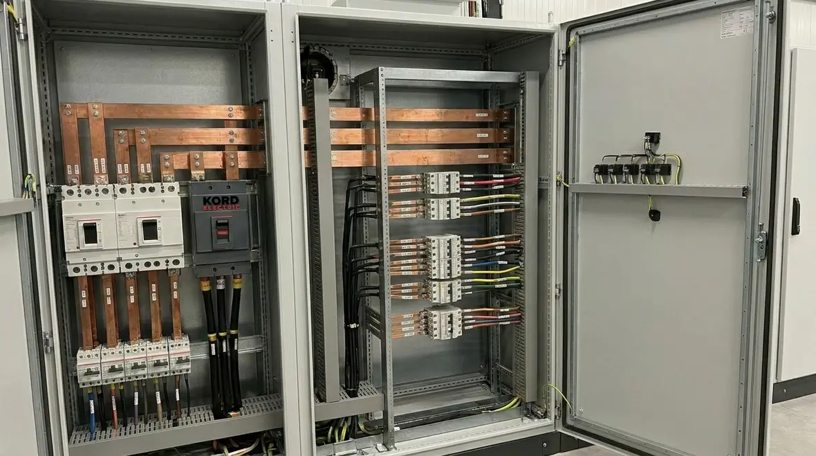 Kord Electric technician testing electrical switchgear under load
