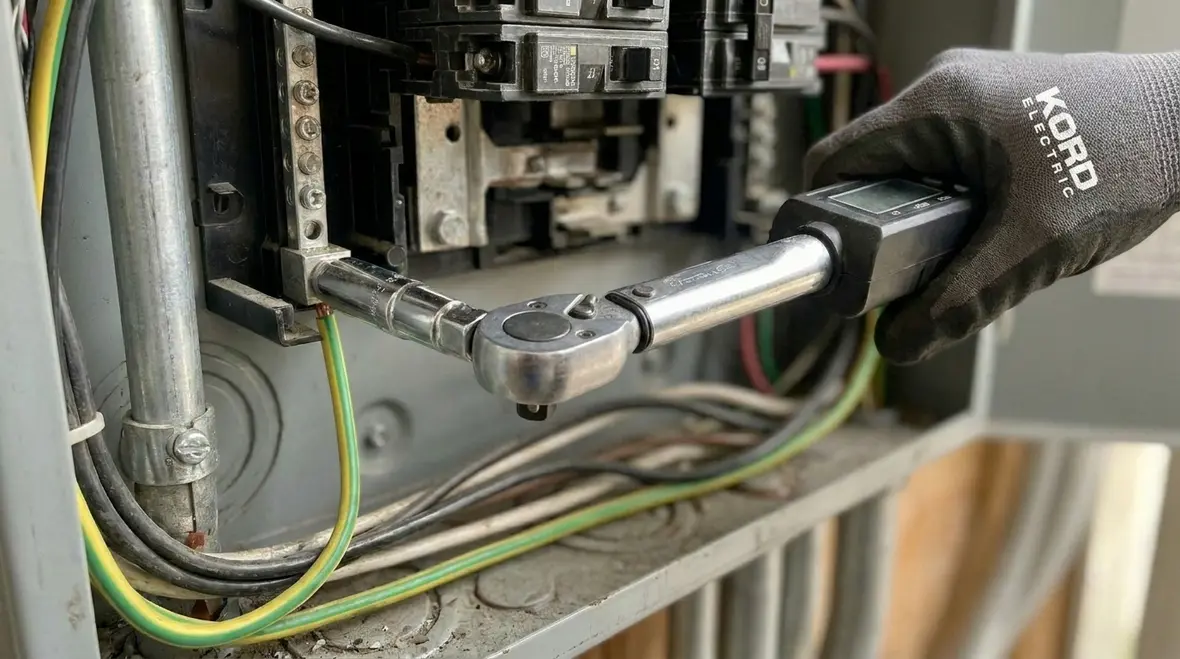 Close up of properly bonded commercial electrical grounding system