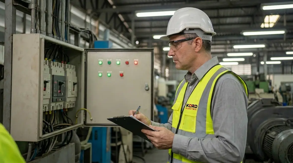 Technicians reviewing real-time power monitoring data on screens
