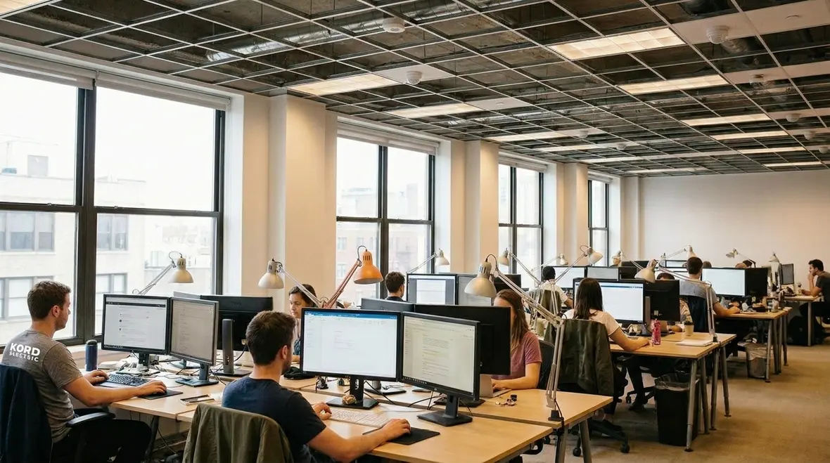 Warehouse with intelligent lighting controls and sensors