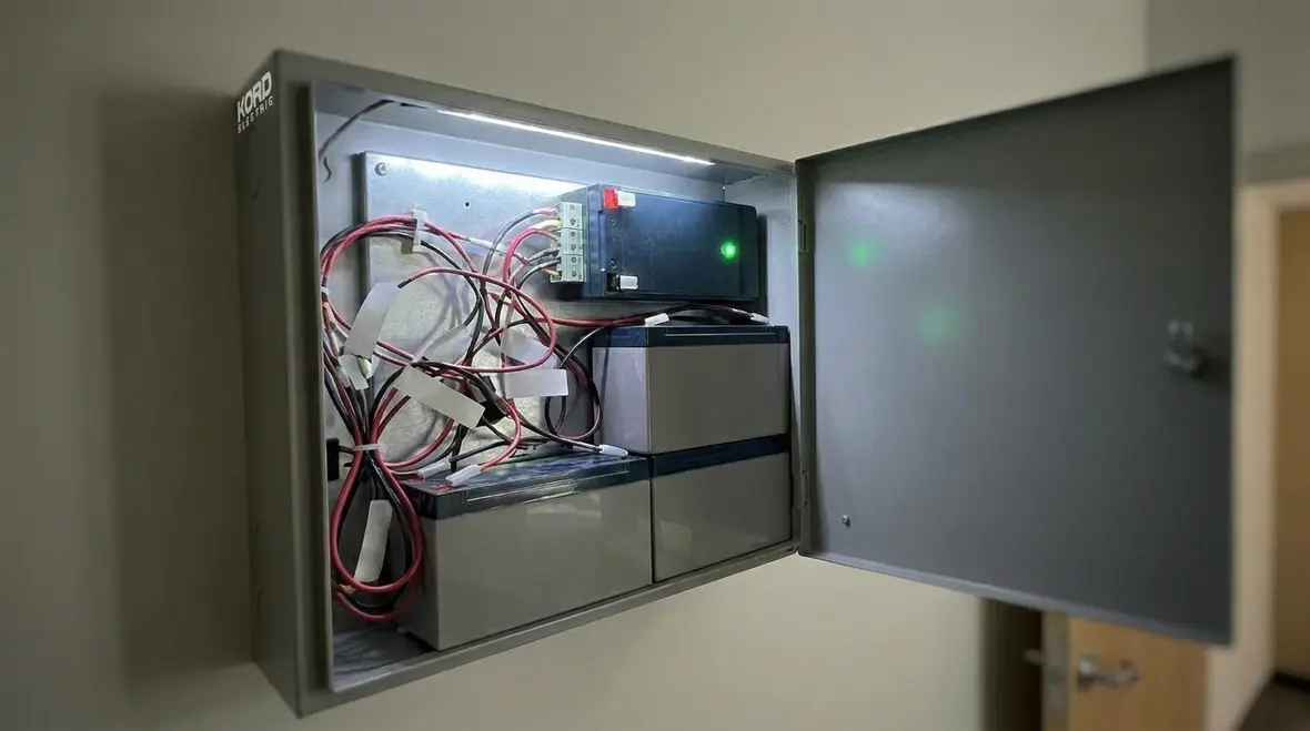 Emergency lighting battery backup and power quality check