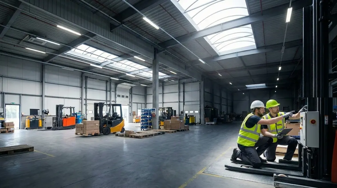 Warehouse smart lighting controls installation overview