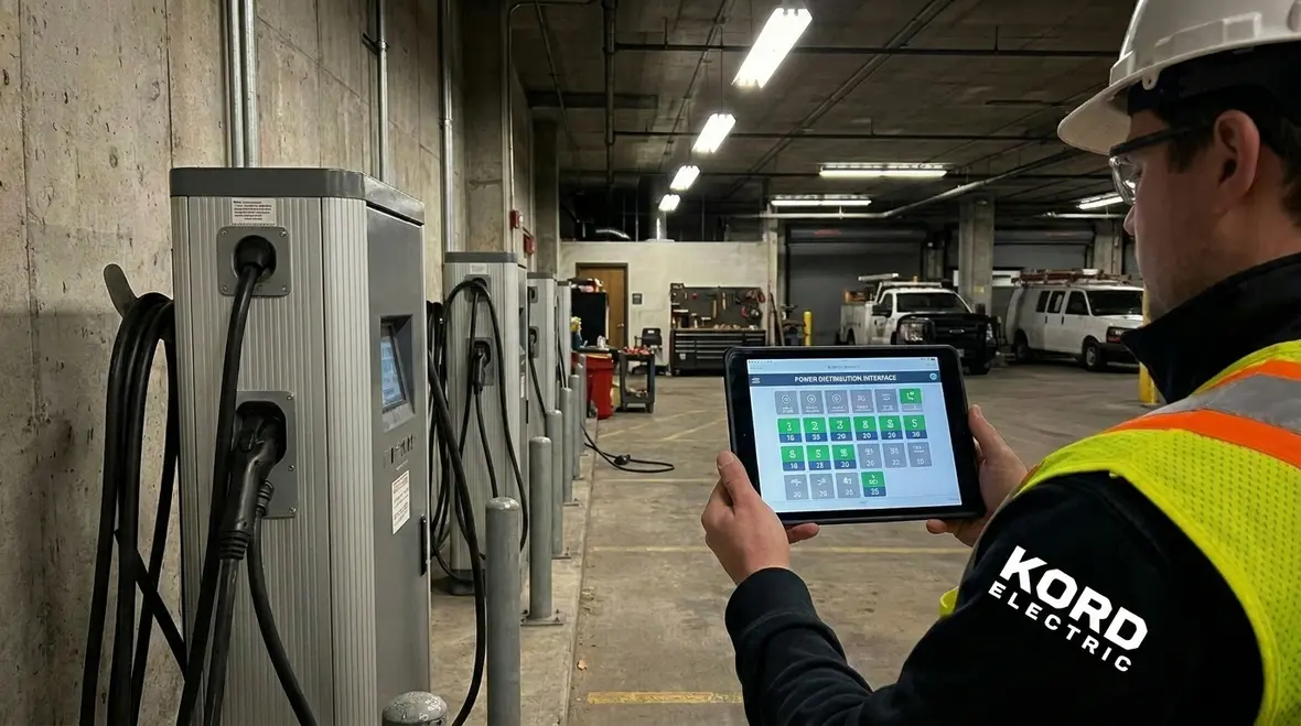 Power management and load balancing for EV fleet charging stations