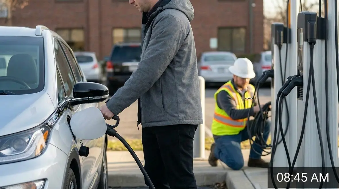 Phased commercial EV charging installation at a business facility