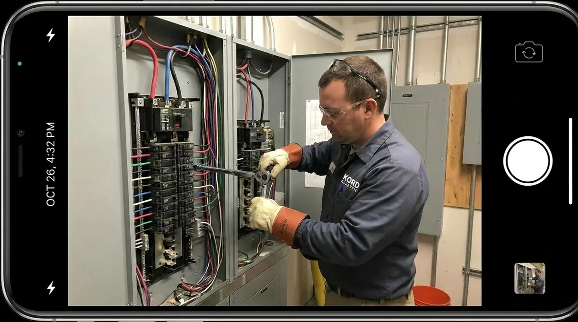 Commercial electricians installing and commissioning infrastructure in a major property building