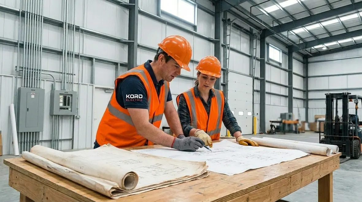 Engineers planning commercial electrical infrastructure for future load growth