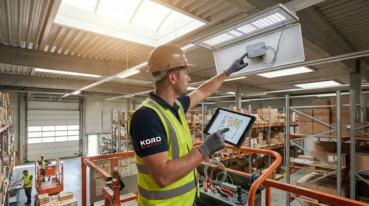 Smart lighting controls being integrated into an existing commercial electrical panel