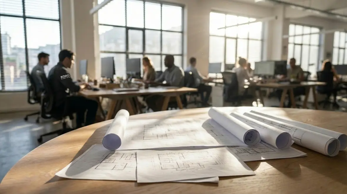 On site commercial lighting control walkthrough in an office building