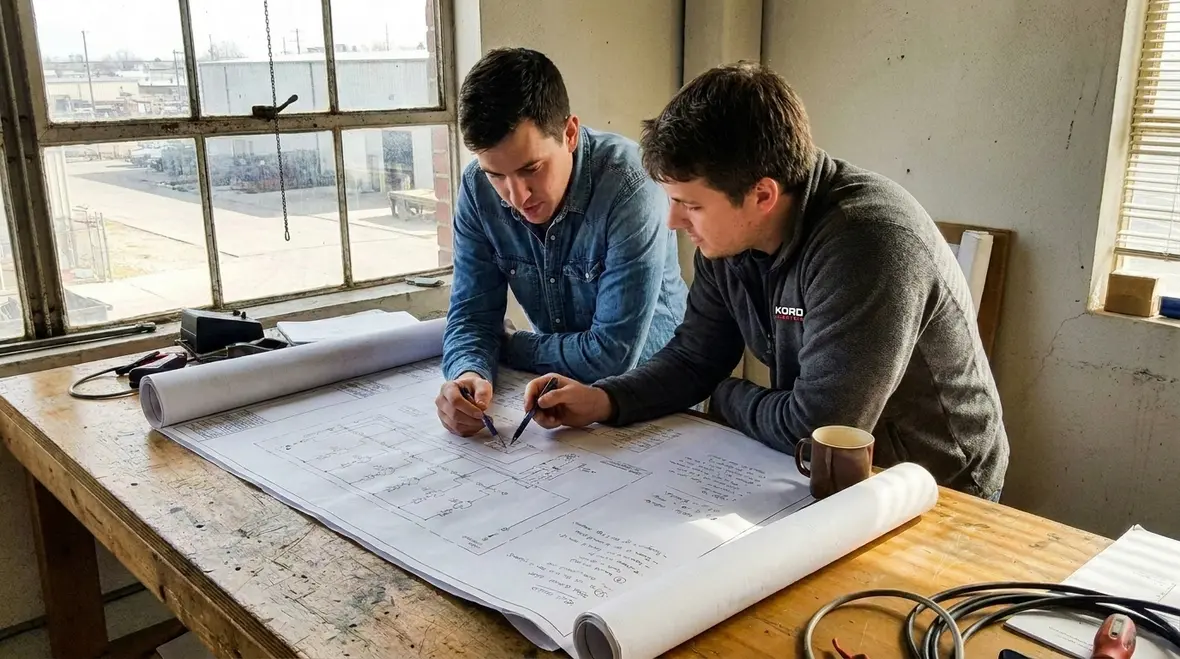 Technician reviewing data center electrical measurements for uptime