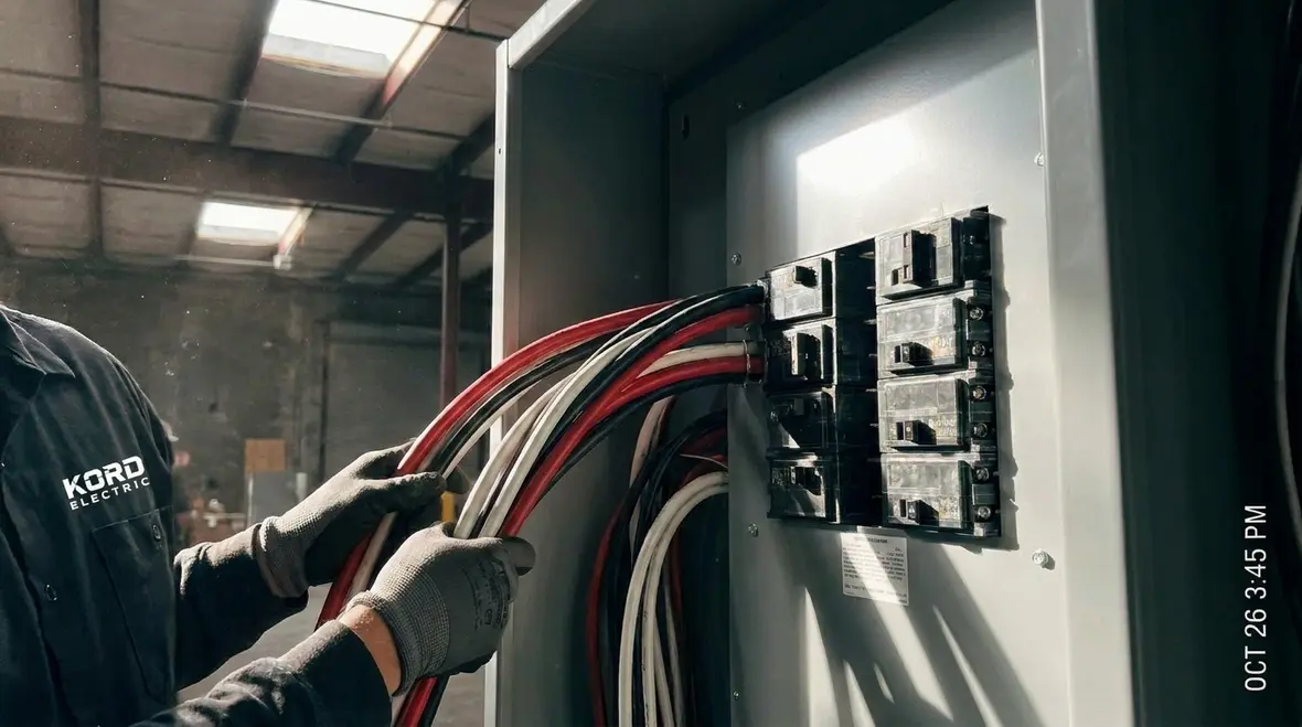 Facility manager reviewing results of an electrical panel capacity audit for upgrade planning