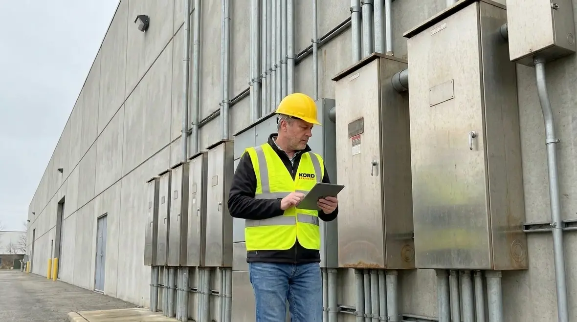 Industrial fleet parking area being evaluated for EV charging installation
