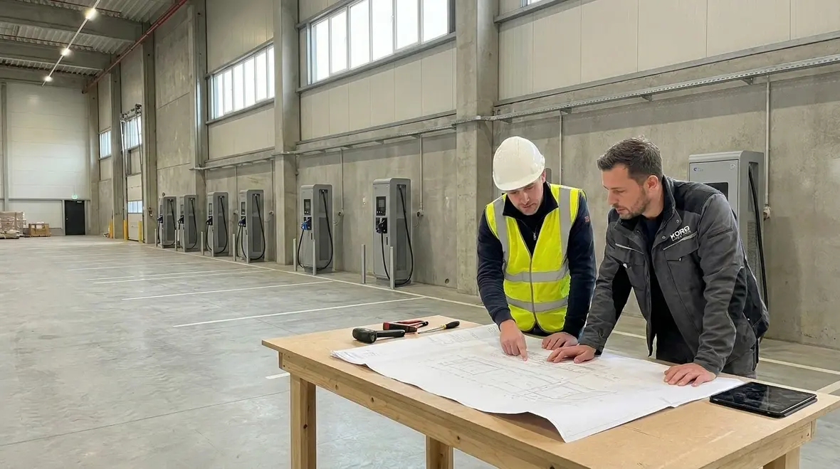 EV fleet charging infrastructure capacity planning at a commercial depot