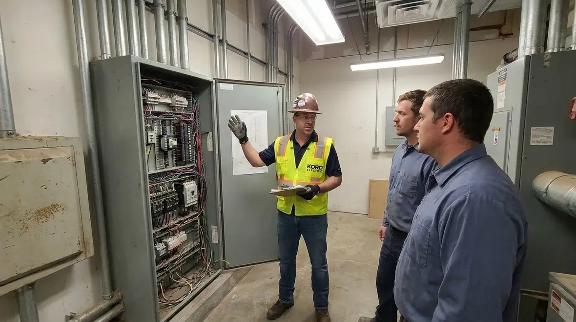 Electrical Hazard Awareness Training session with facility maintenance team