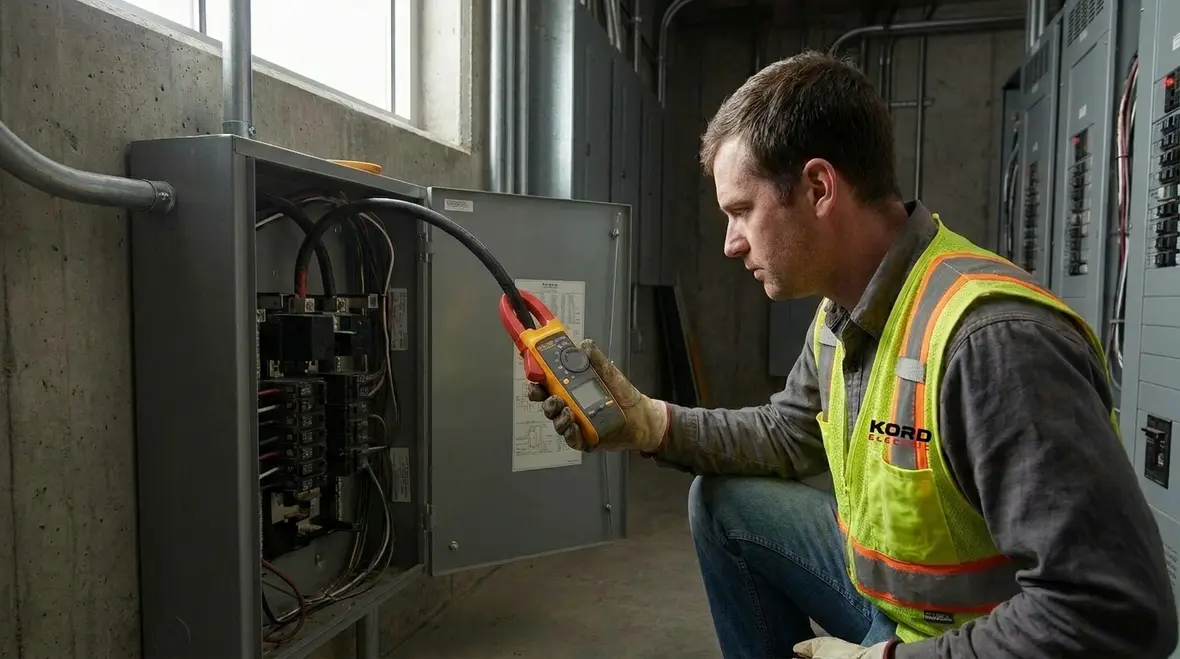 Commercial panel with balanced three phase loads