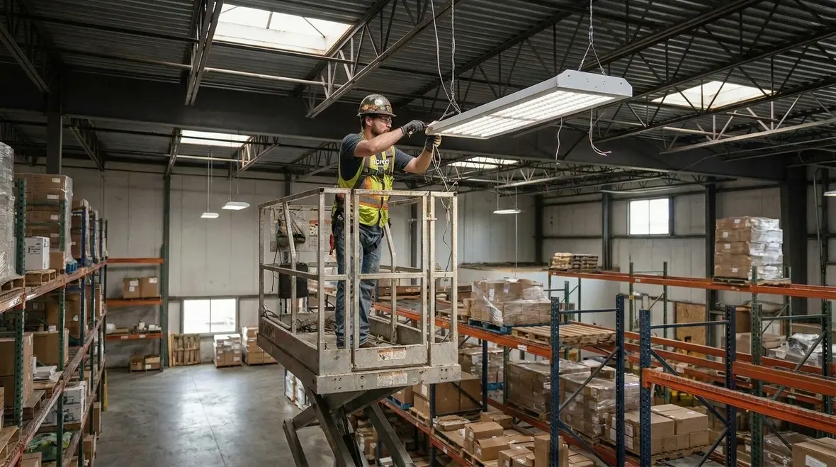 Maintenance and lifespan benefits from smart warehouse lighting