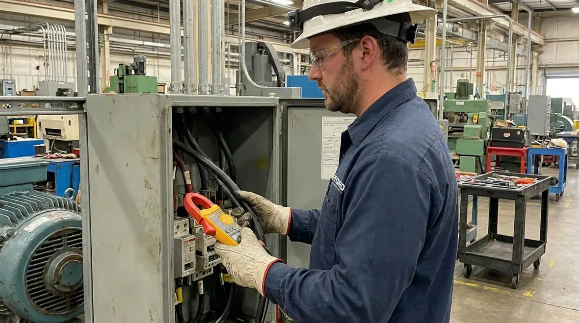 Engineers assessing commercial and industrial electrical loads