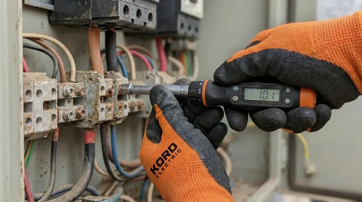 Infrared inspection detecting heat and electrical load issues in commercial equipment