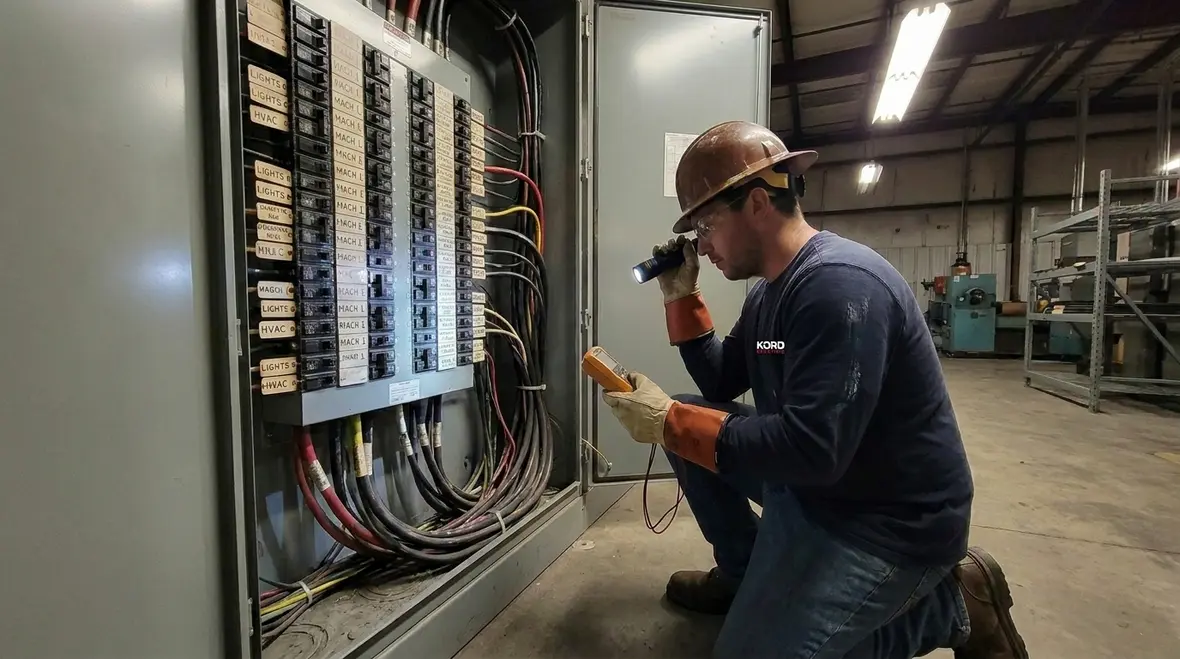 Industrial lighting circuits and panels checked for compliance