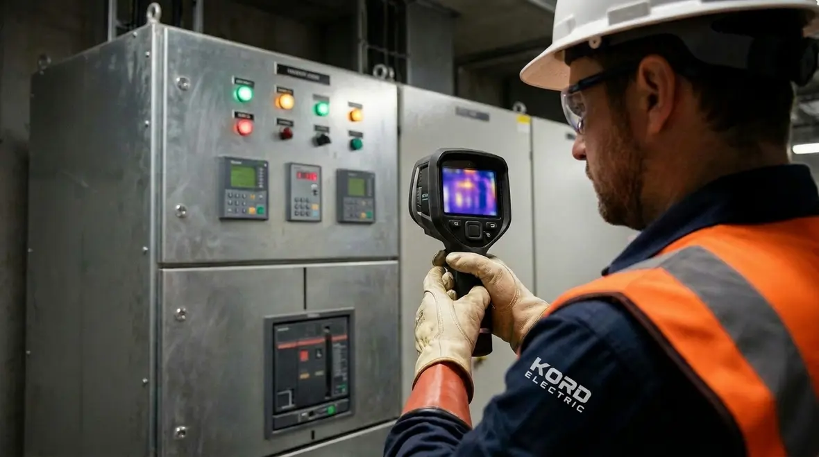 Electrical infrared thermography inspection on commercial power equipment