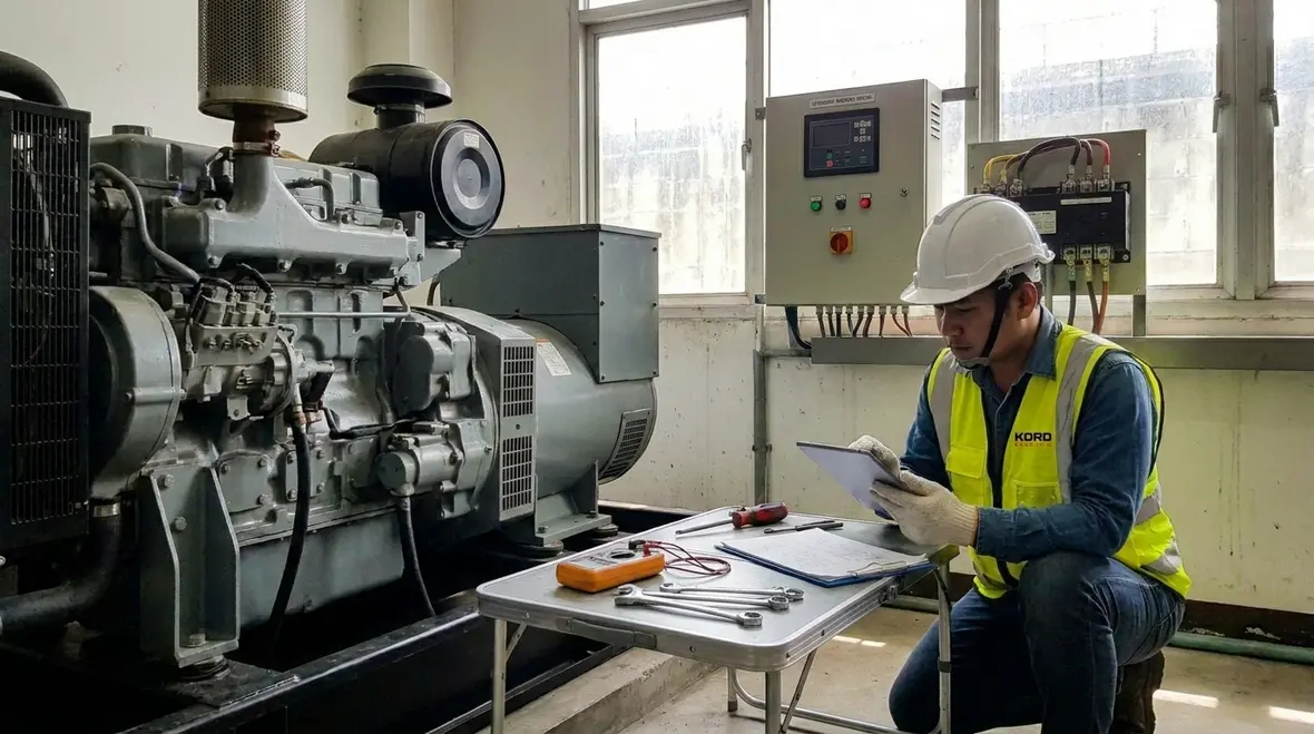 Facility team following a documented standby generator runbook during an outage