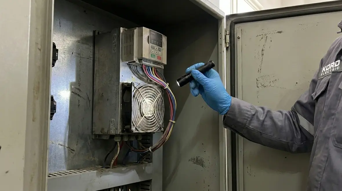 Switchgear, breakers, and bus systems being maintained as part of an industrial preventive program