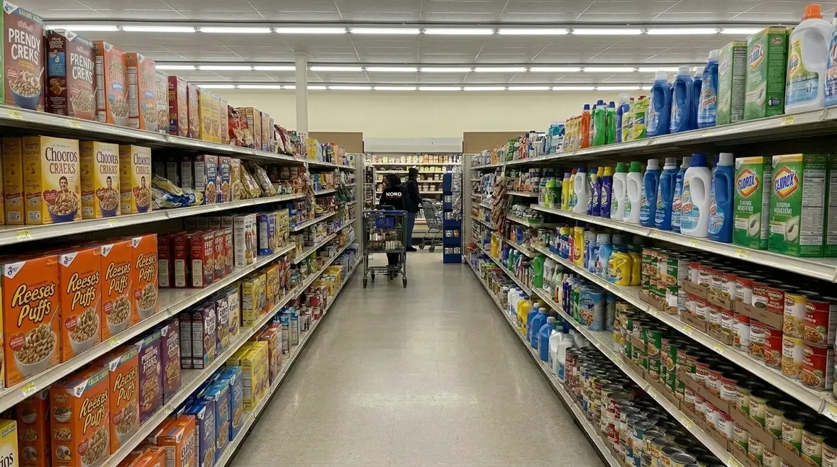 Mapped lighting zones in a commercial retail facility