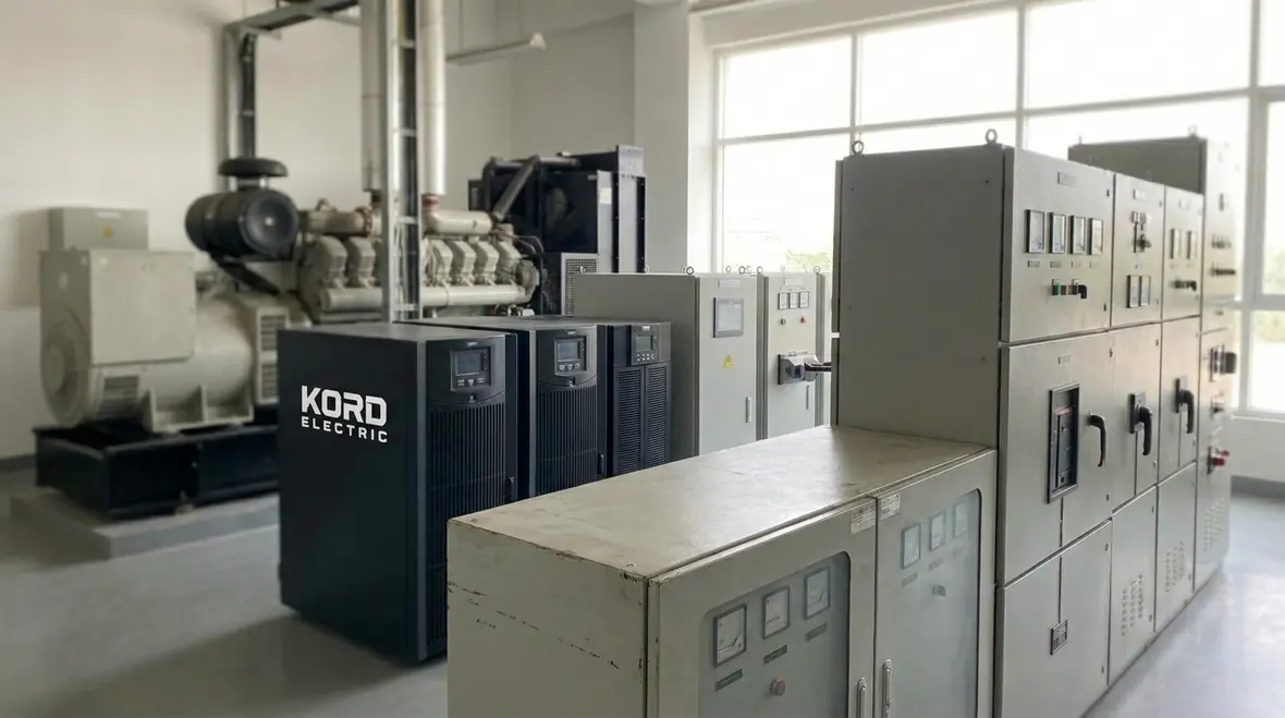 Technicians reviewing commercial electrical infrastructure for business continuity