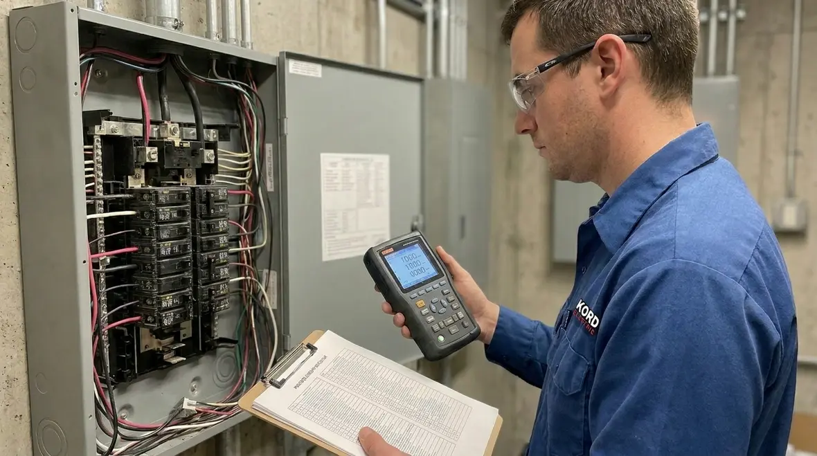 Load audit being performed on commercial electrical equipment