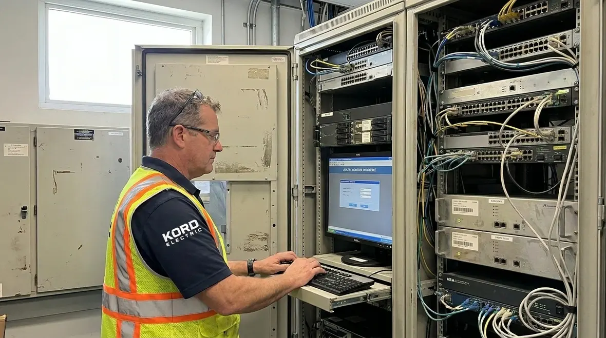 Operations team using electrical monitoring and analytics tools