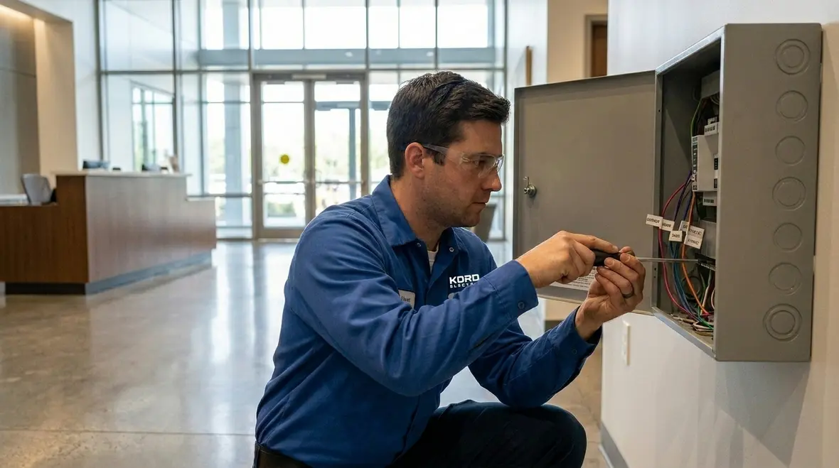 Commercial facility with professionally installed smart lighting controls