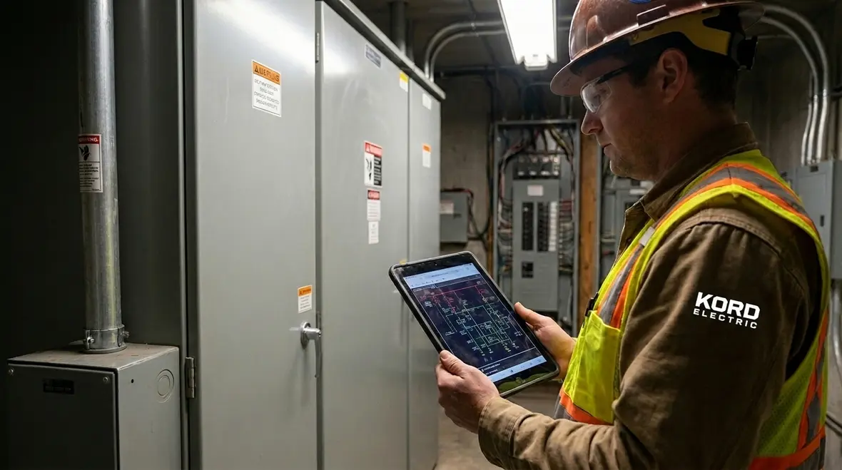 Electrical distribution equipment in a commercial building