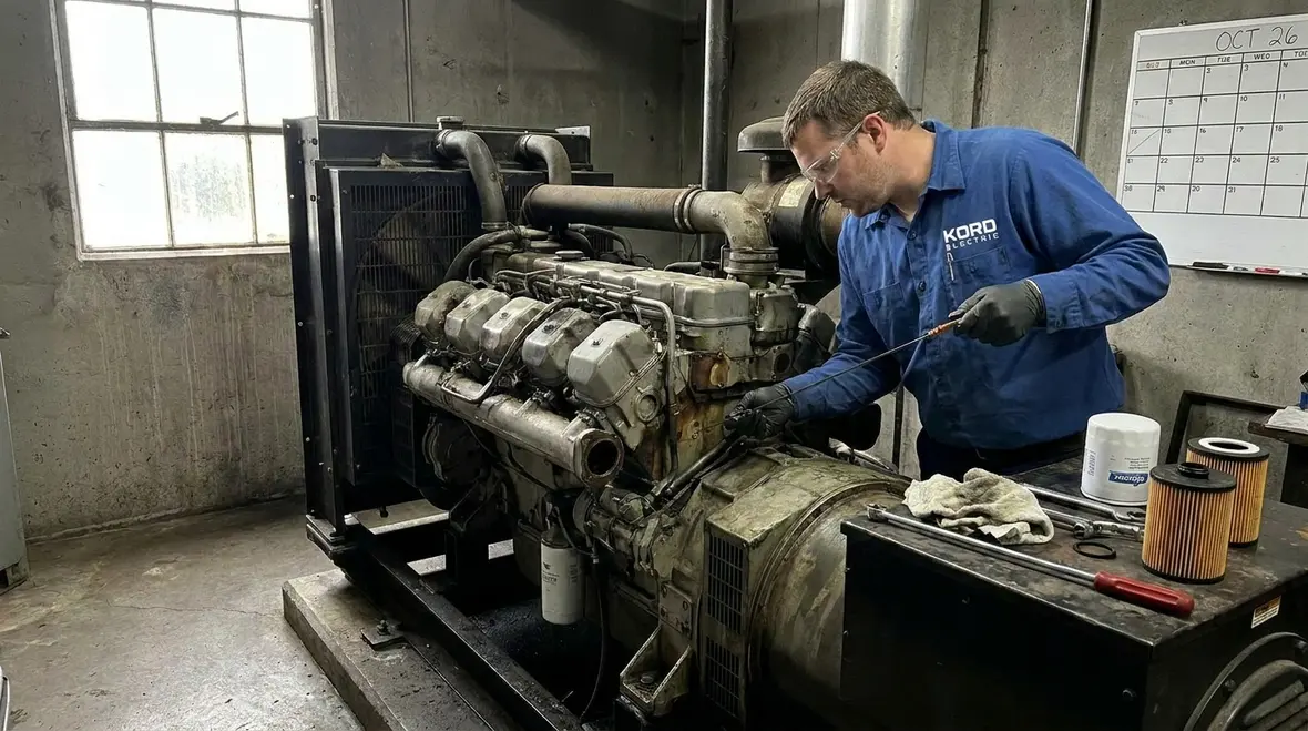 Generator maintenance and transfer switch testing in a commercial facility