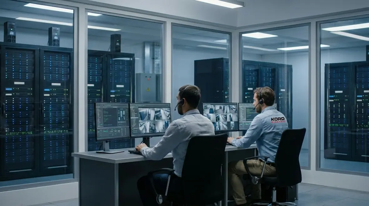 Data center electrical distribution equipment being inspected for power reliability