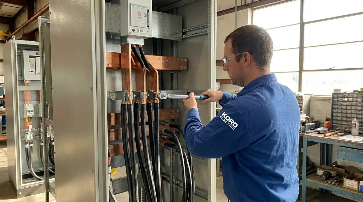 Engineers reviewing one line diagrams and load assessments for a commercial facility