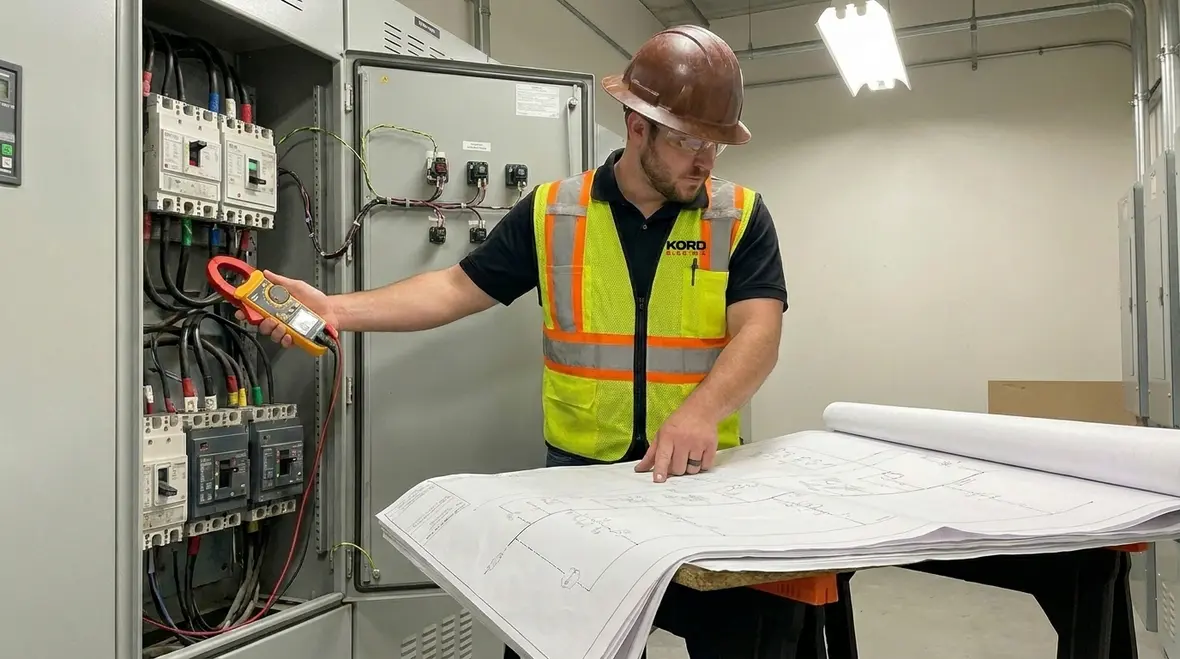 Measured commercial electrical load balancing data on test equipment