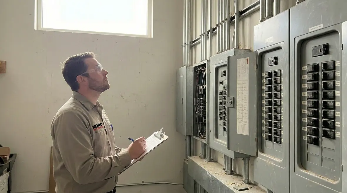 Infrared inspection to detect electrical hot spots in an office panel
