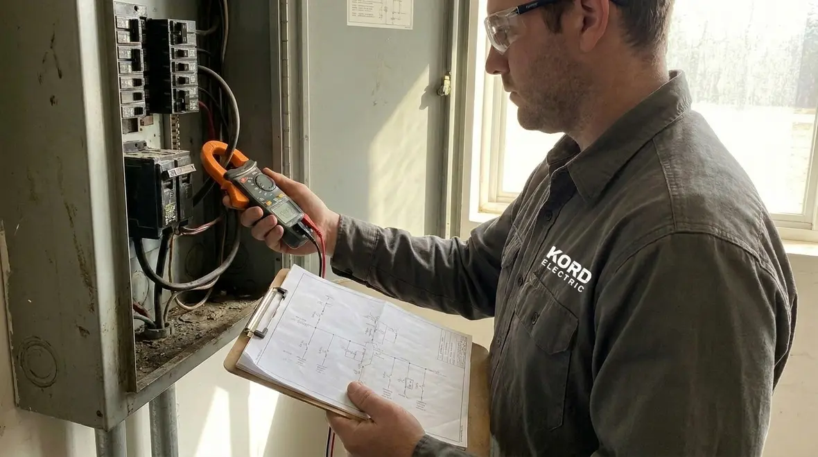 Commercial electrical room with upgraded panel capacity