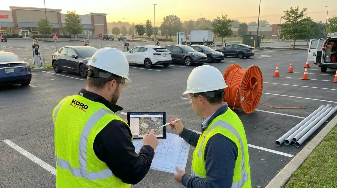 EV fleet charging infrastructure planning at a commercial facility