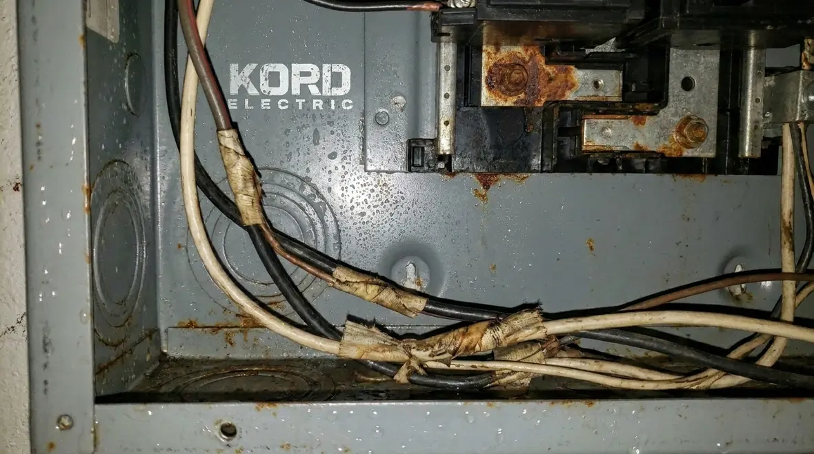 Commercial electrical panel with added circuits reflecting increased load demand