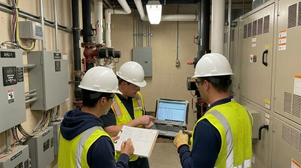 Commercial electrical subpanel installed in a dedicated electrical room