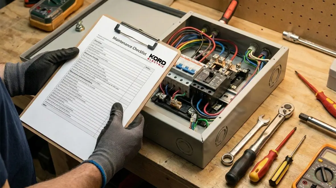 Planned electrical preventive maintenance work in a commercial switchgear lineup