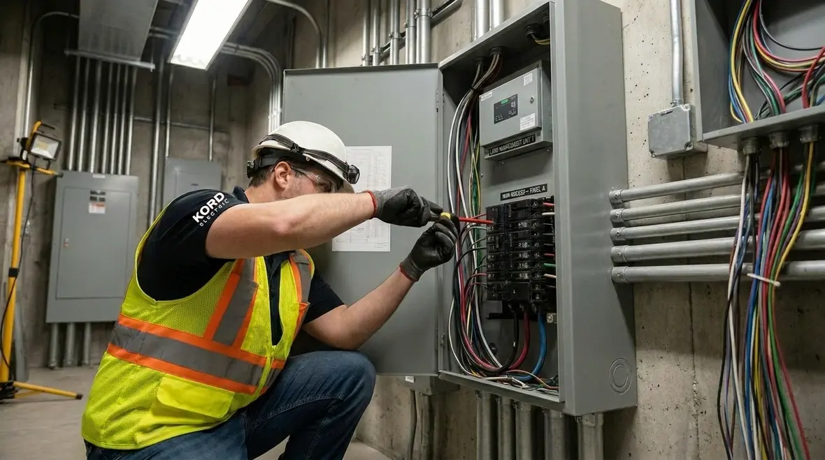 Engineer reviewing a commercial EV charger installation site plan