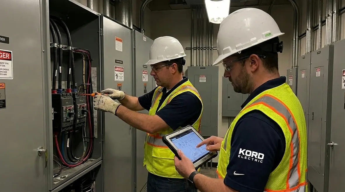 Industrial electrical load balancing equipment in a commercial facility