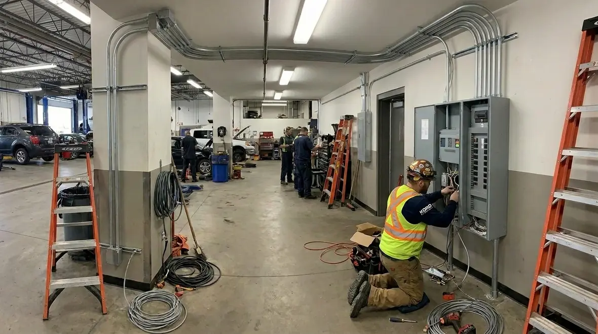 Scalable commercial EV fleet charging layout with modular infrastructure