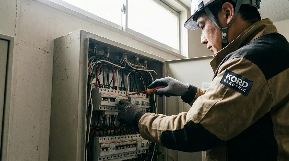 Commercial electrical team rebalancing panel loads around operating schedules