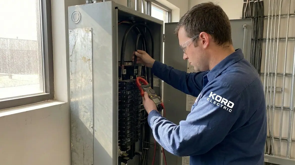 Commercial electrical panels and EV infrastructure being evaluated for balanced loading