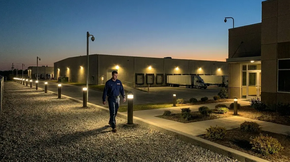 Fixture placement for commercial landscape lighting security