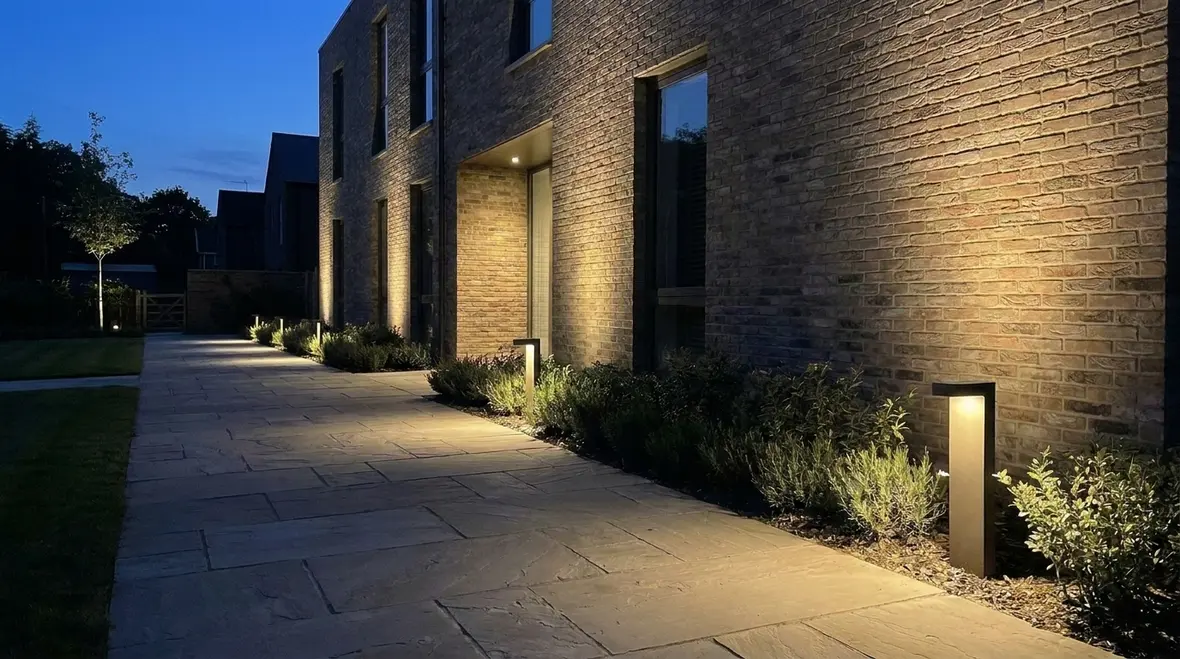 Landscape lighting design patterns deterring vandalism